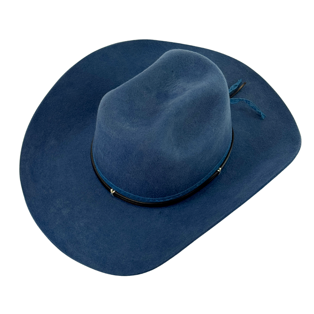 Santos Steel Blue + Black Leather Trim