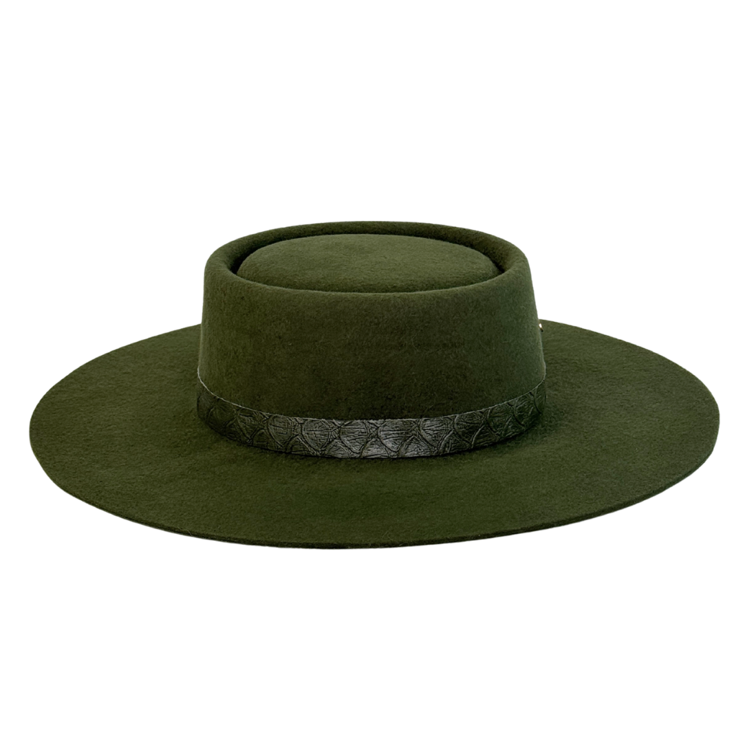 Malva verde oliva + Banda con estampado de serpiente
