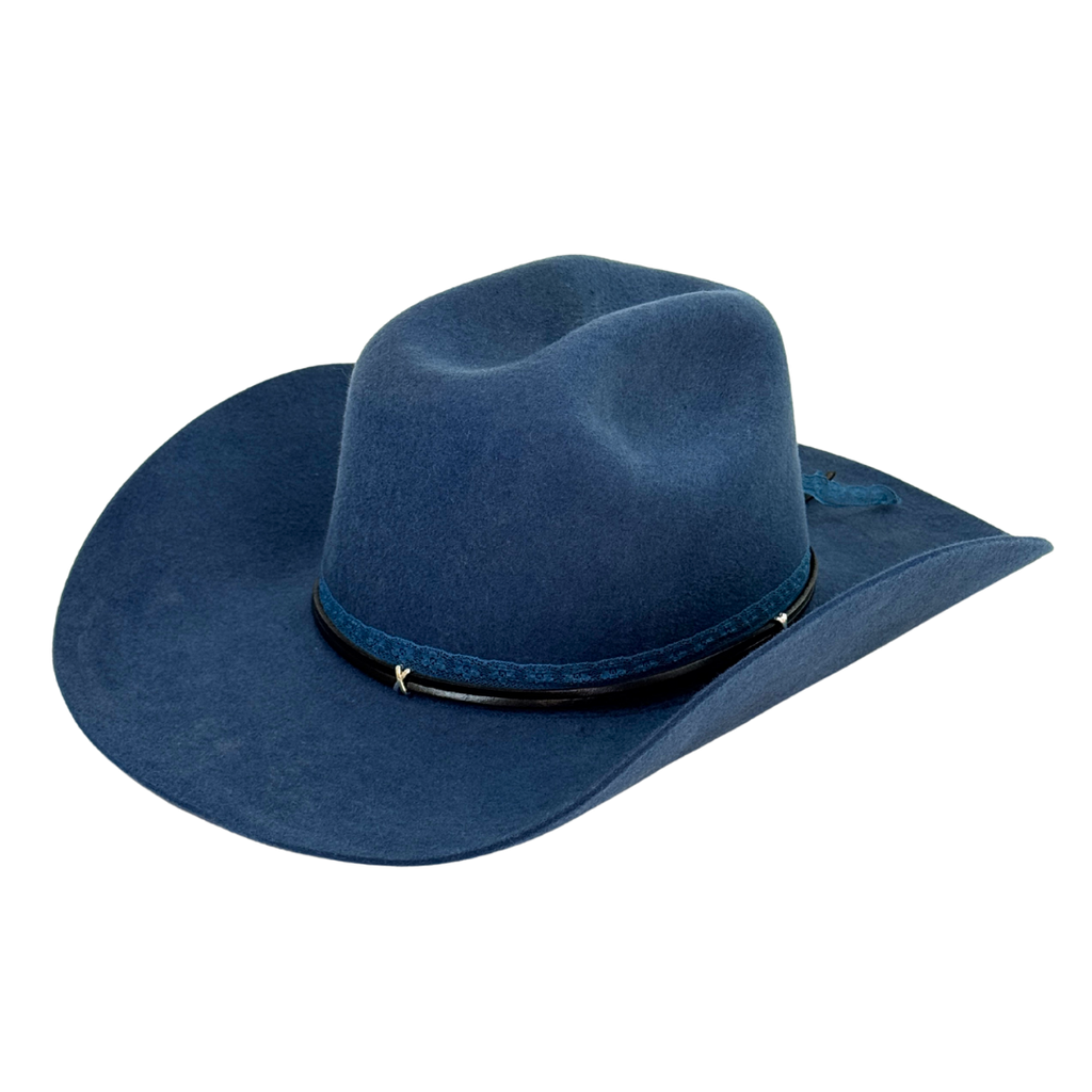 Santos Steel Blue + Black Leather Trim
